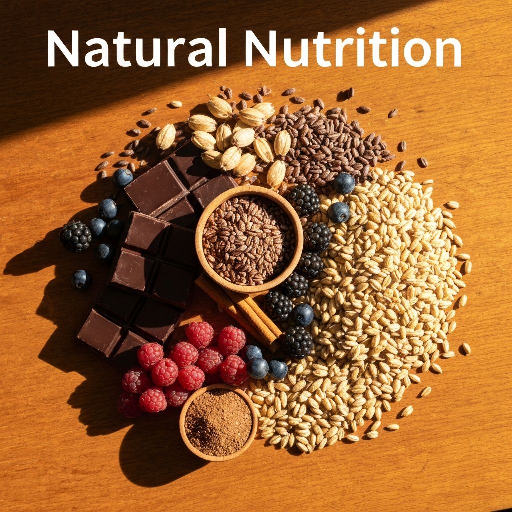 Φυσικά και βοτανικά συστατικά που συμβολίζουν τη συνειδητή διατροφή